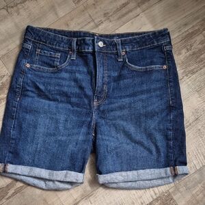 Old Navy Dark Indigo Straight High-Rise Shorts
